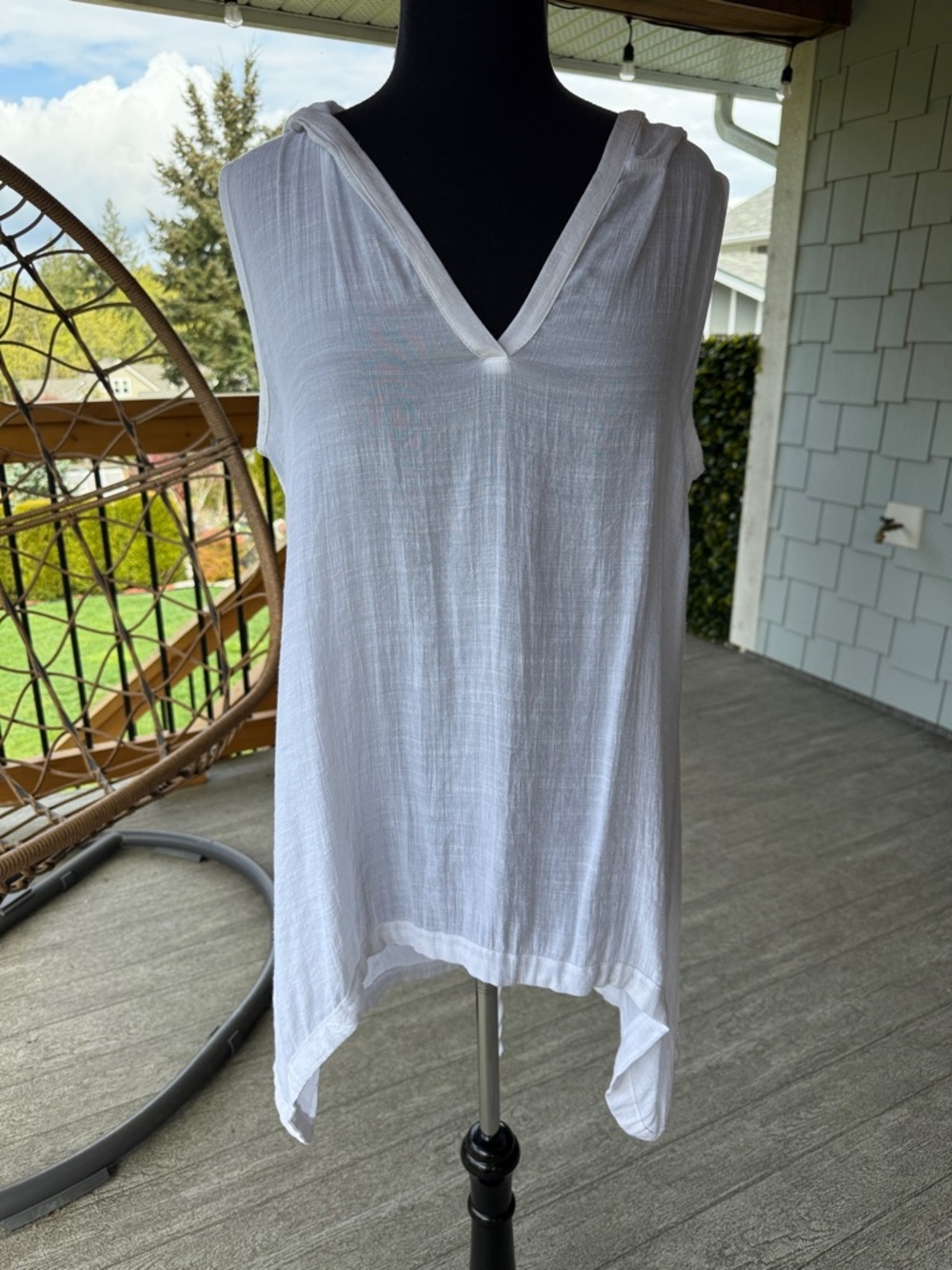 Joseph Ribkoff | Hooded Sheer Tunic - Picture 3 of 7